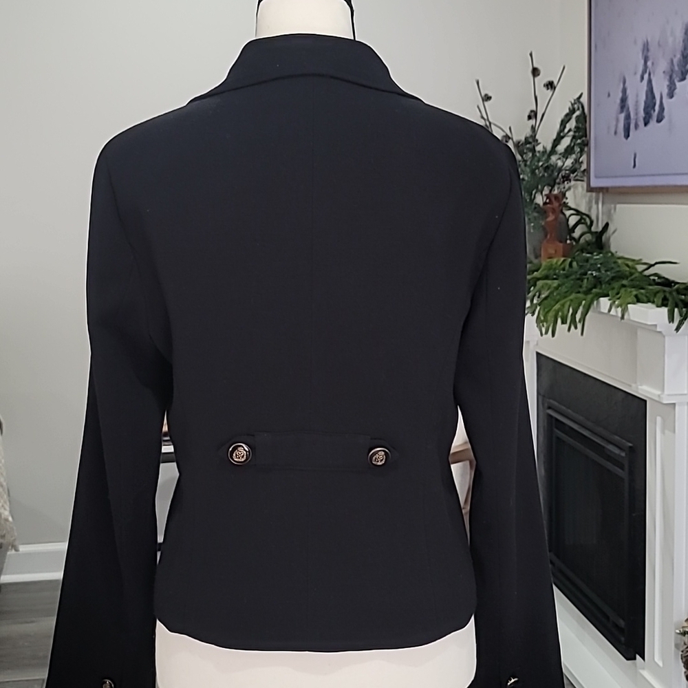 CAbi Black Double Breasted Lined Blazer Style#690 Size 6 - Picture 5 of 14